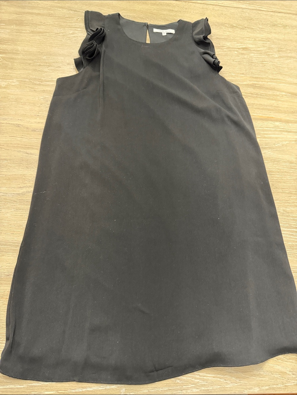 Naked Zebra Black Asymmetrical Ruffle Sleeve Dress